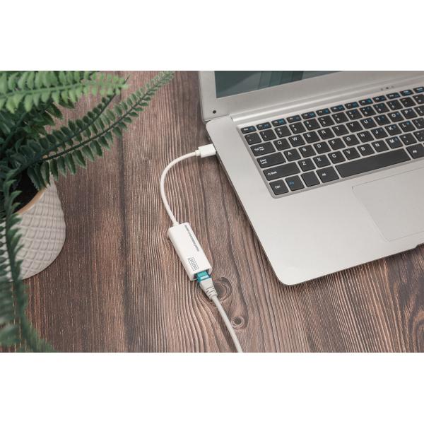 Adattatore USB 3.0 Gigabit Ethernet Digitus USB-A maschio - 10/100/1000 Mbps - USB 3.0 [DN-3023]