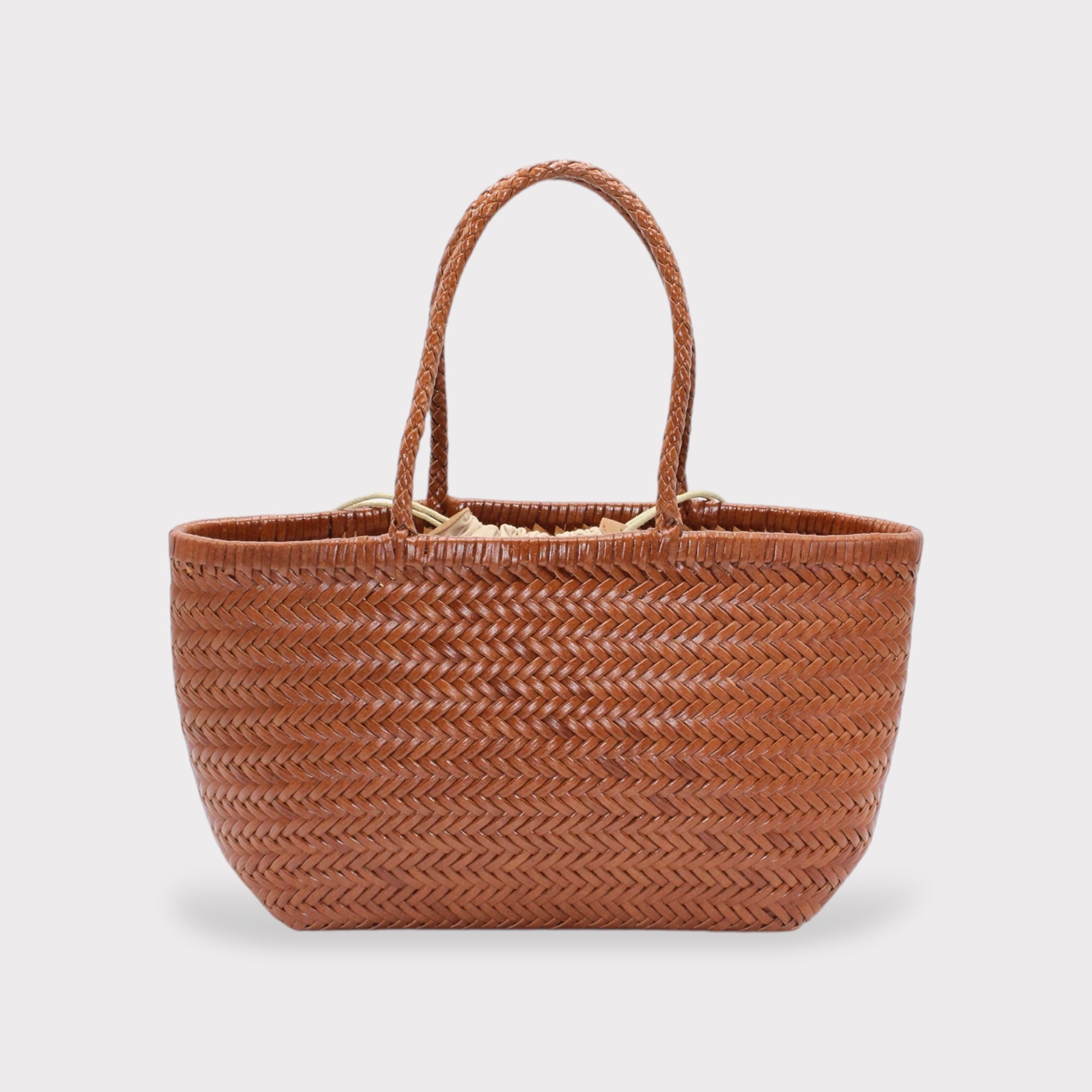 Lou - Genuine Leather Tote Bag Caramel Colour
