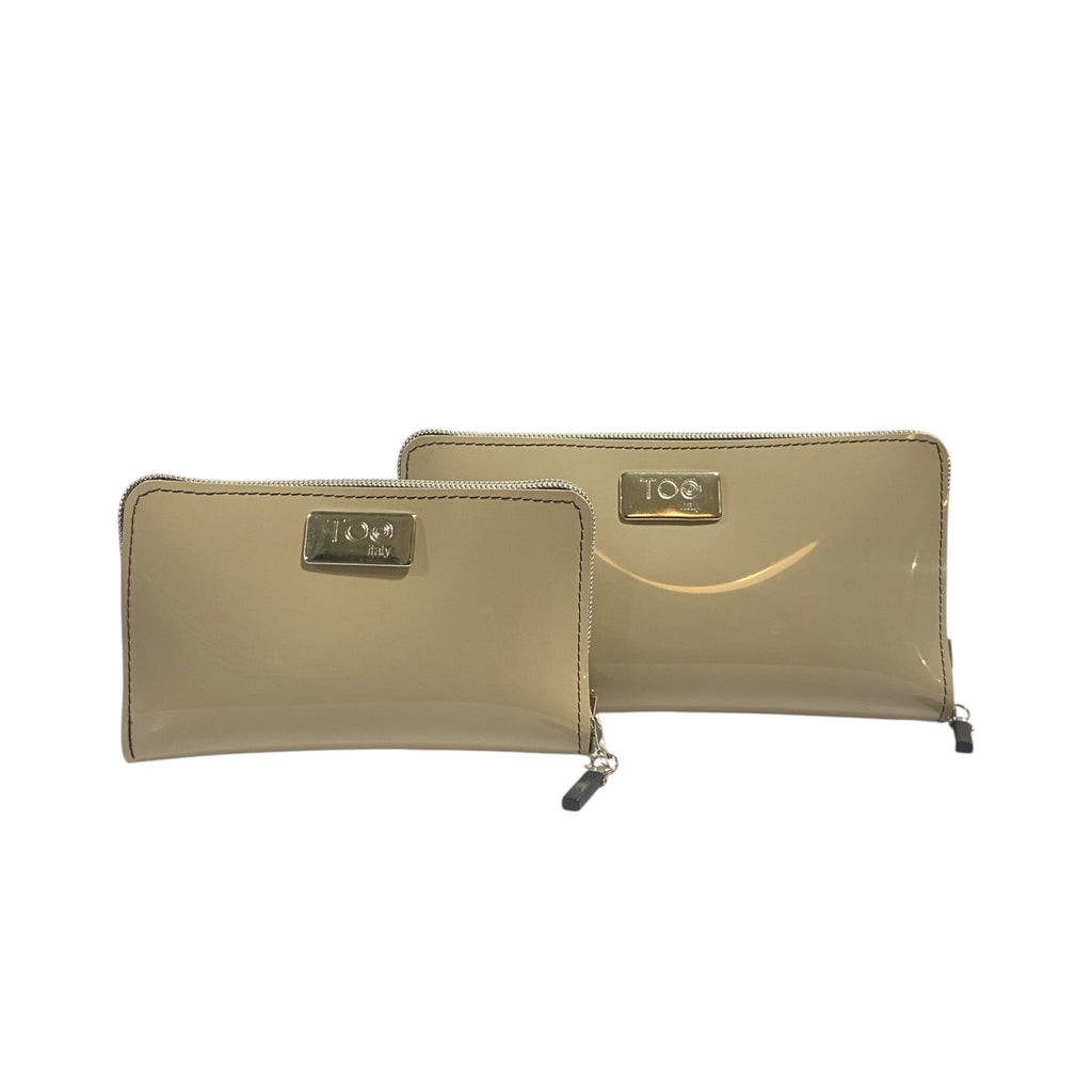 Portafoglio Maxi PVC Beige Lucido