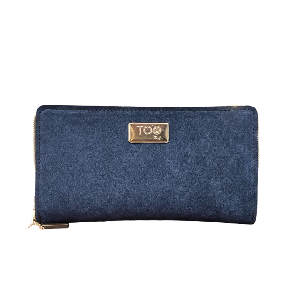 Portafoglio Maxi in Alcantara Blu