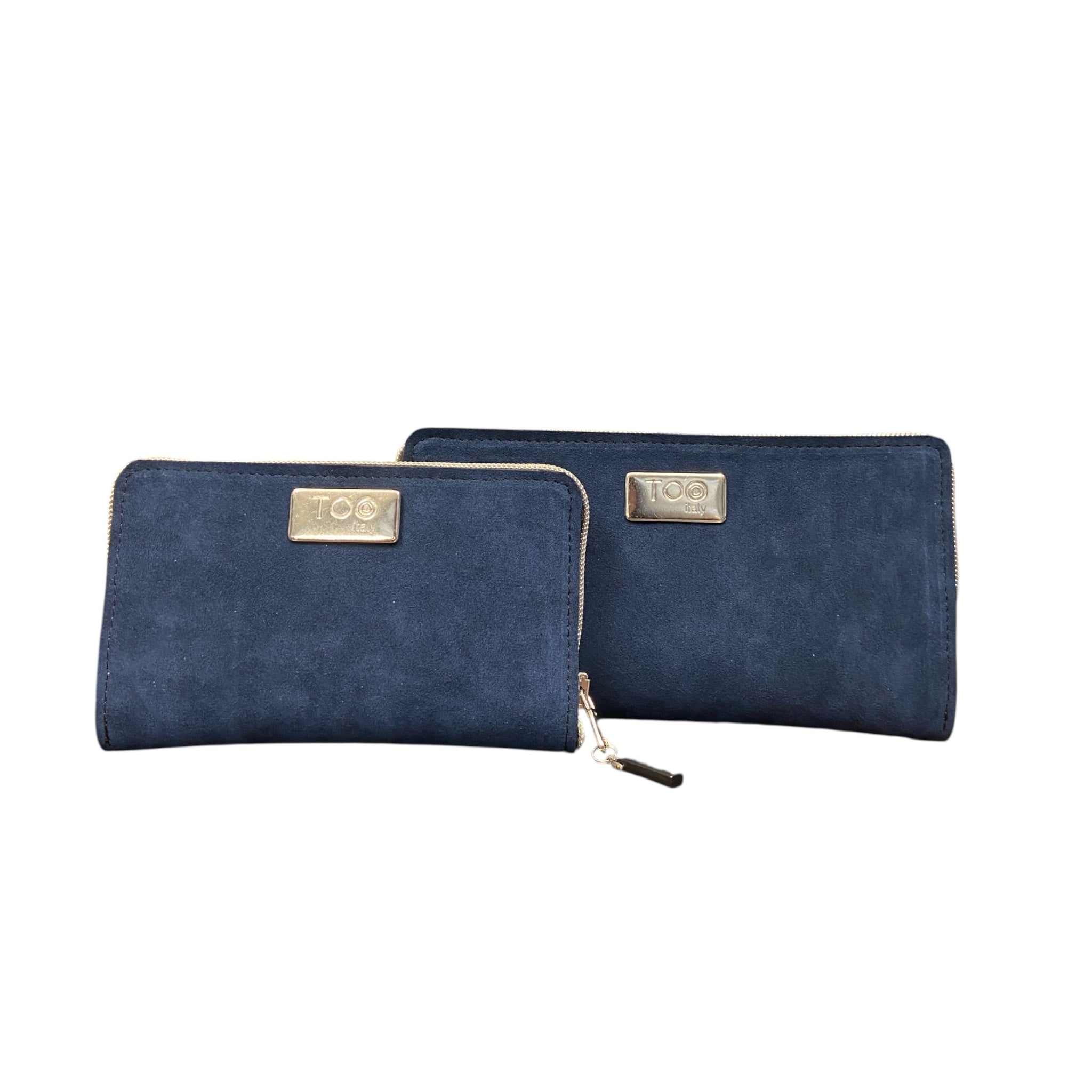 Portafoglio Maxi in Alcantara Blu