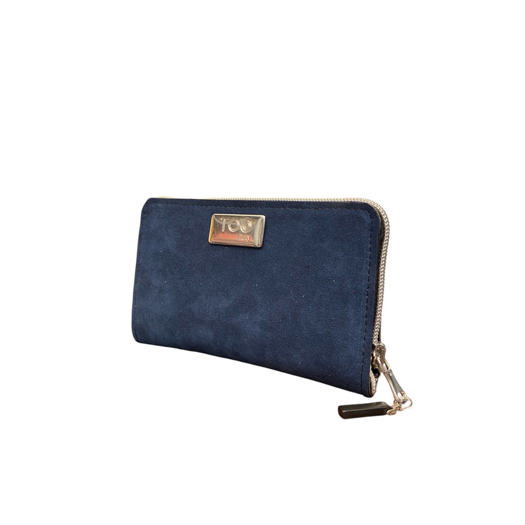 Portafoglio Mini in Alcantara Blu