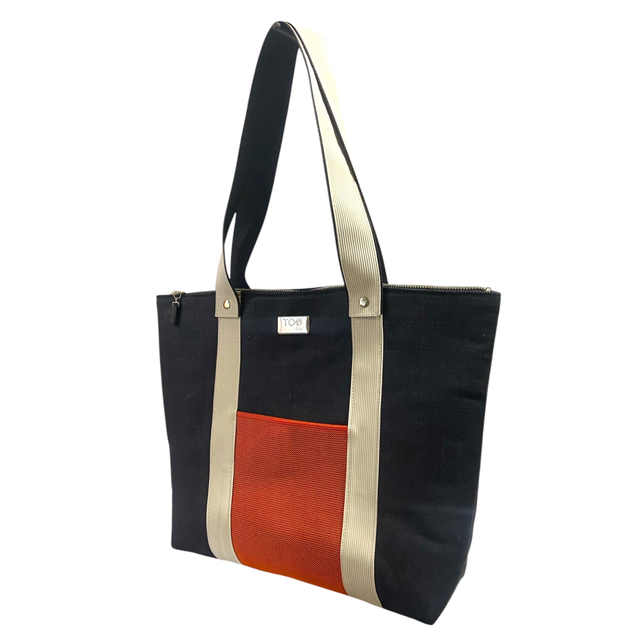Shopper Blu Notte & Alcantara Avorio