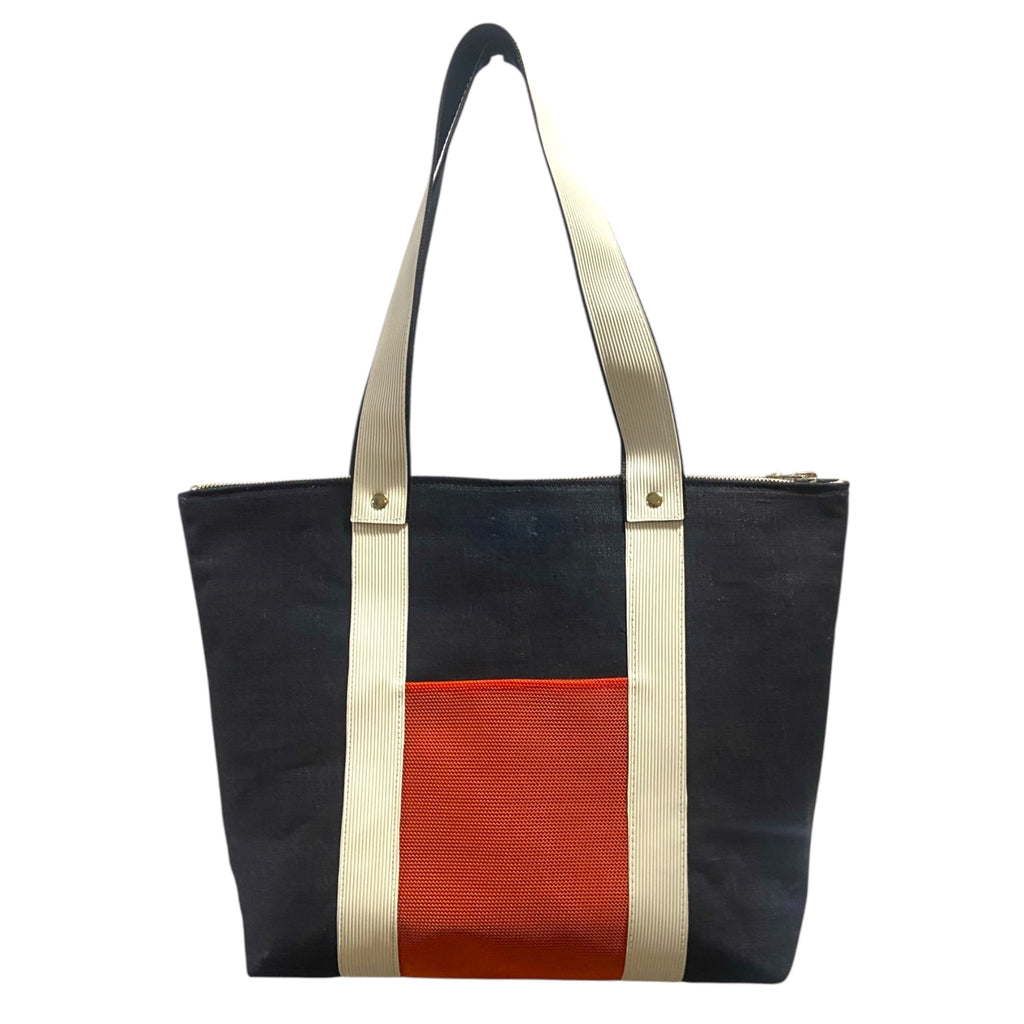 Shopper Blu Notte & Alcantara Avorio