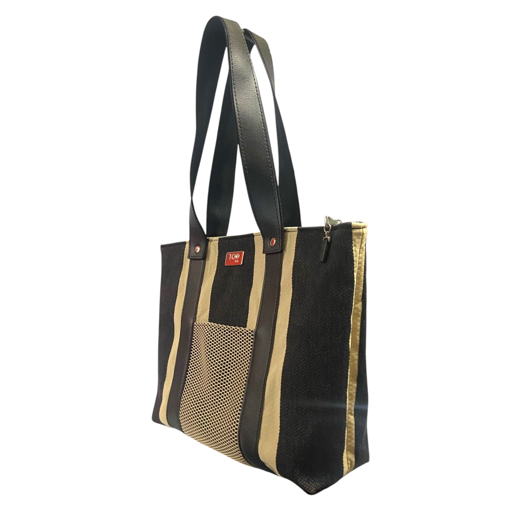 Shopper Black & Sand Texture
