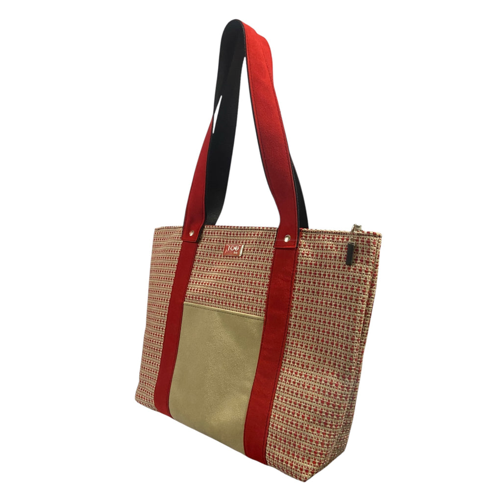 Shopper Tweed Rosso & Alcantara Rossa