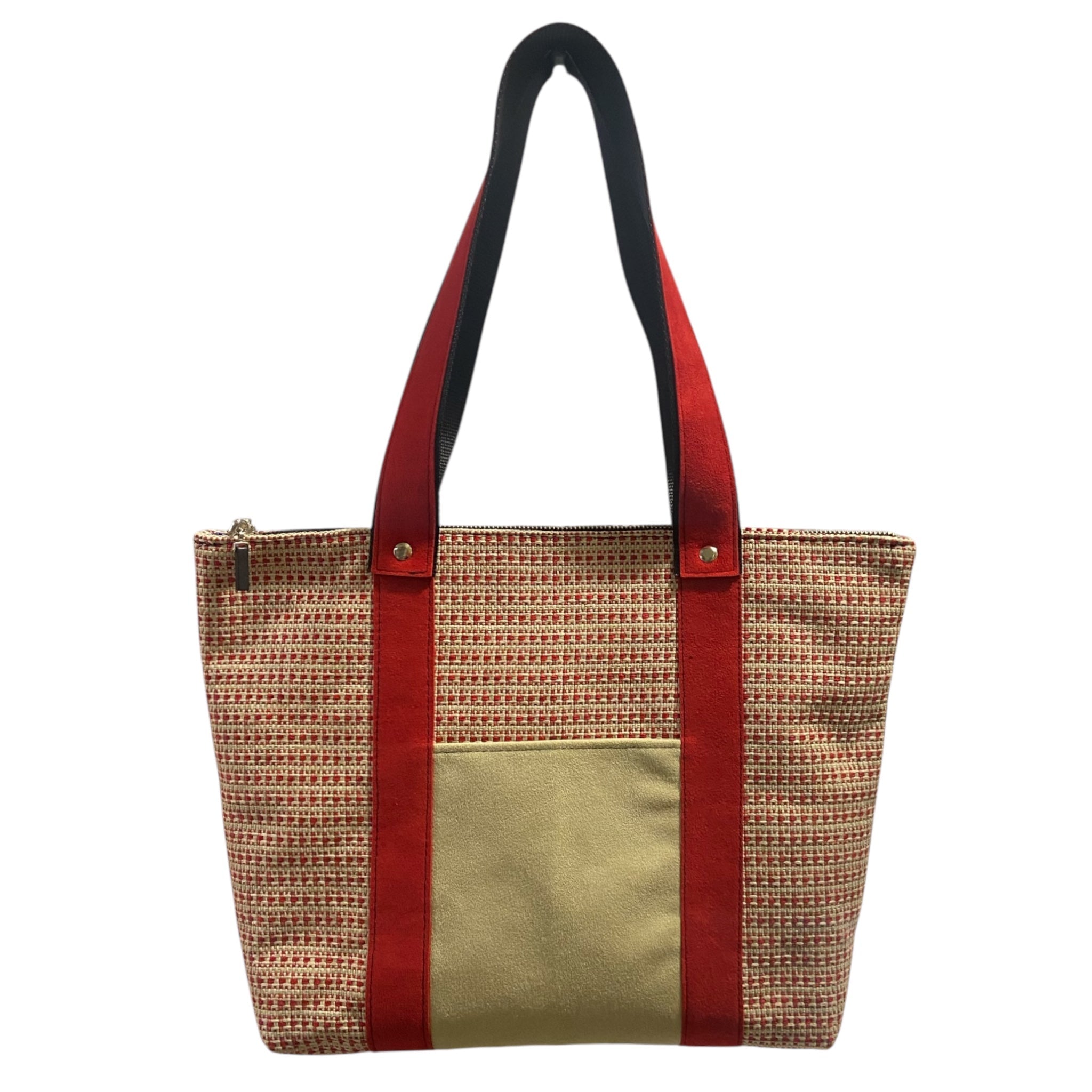 Shopper Tweed Rosso & Alcantara Rossa