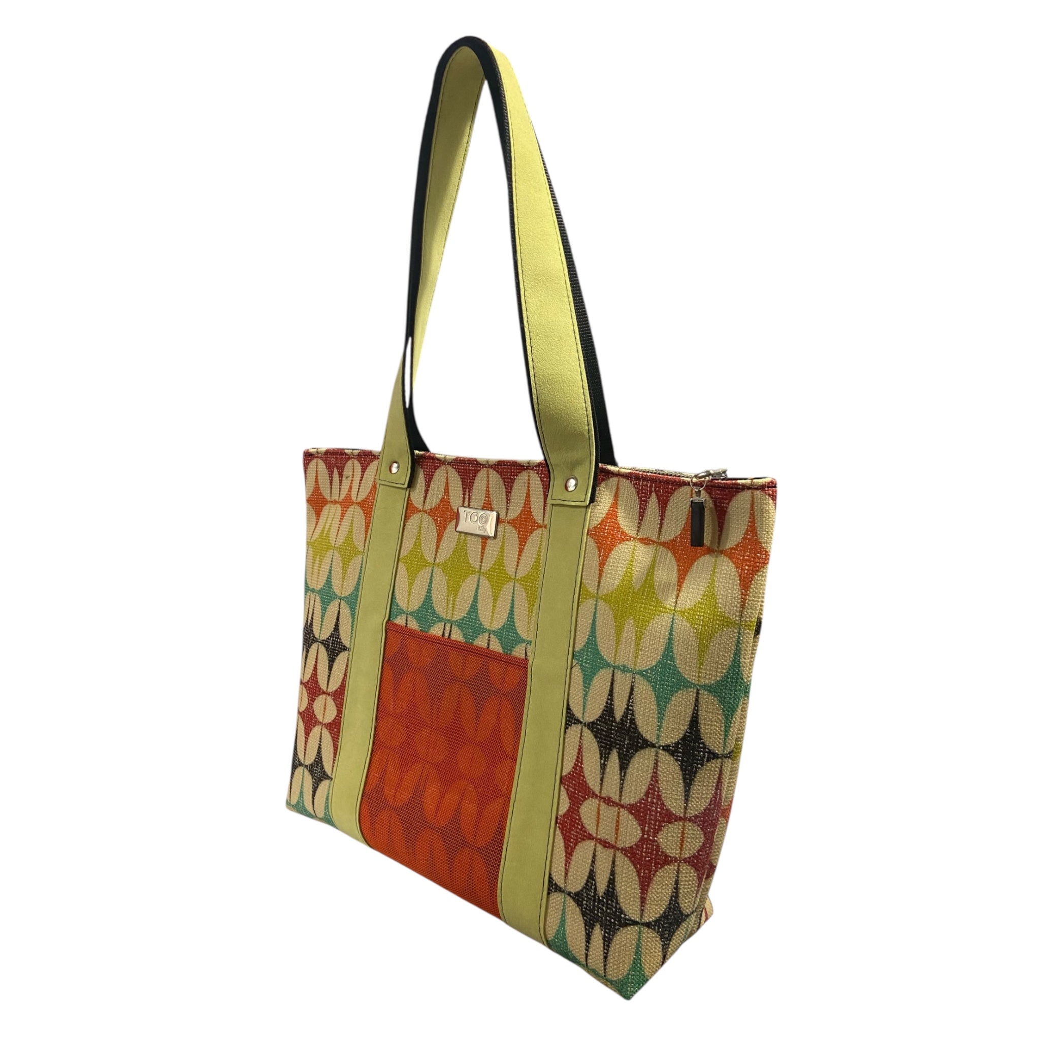 Shopper Geometrica Multicolor & Alcantara Lime
