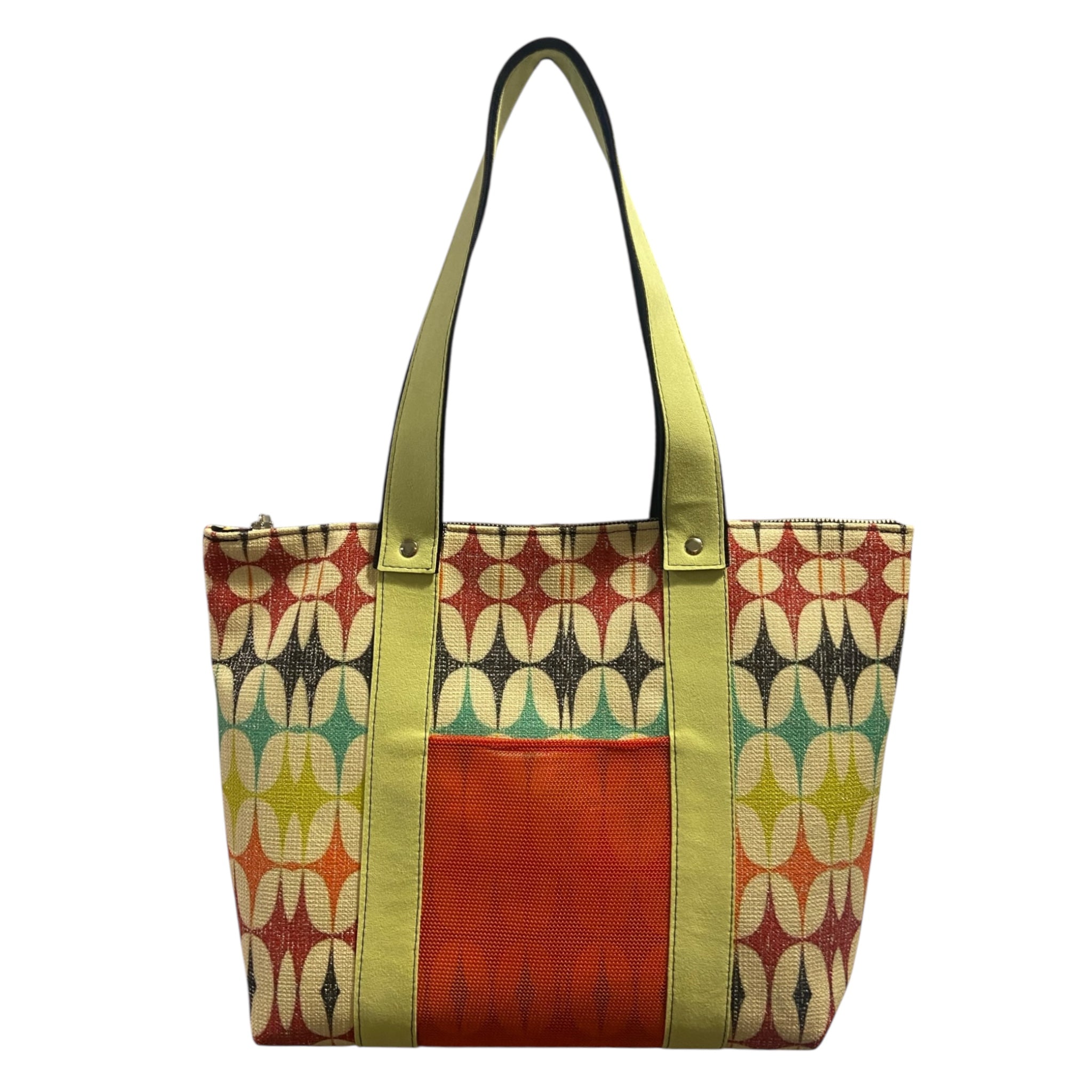 Shopper Geometrica Multicolor & Alcantara Lime