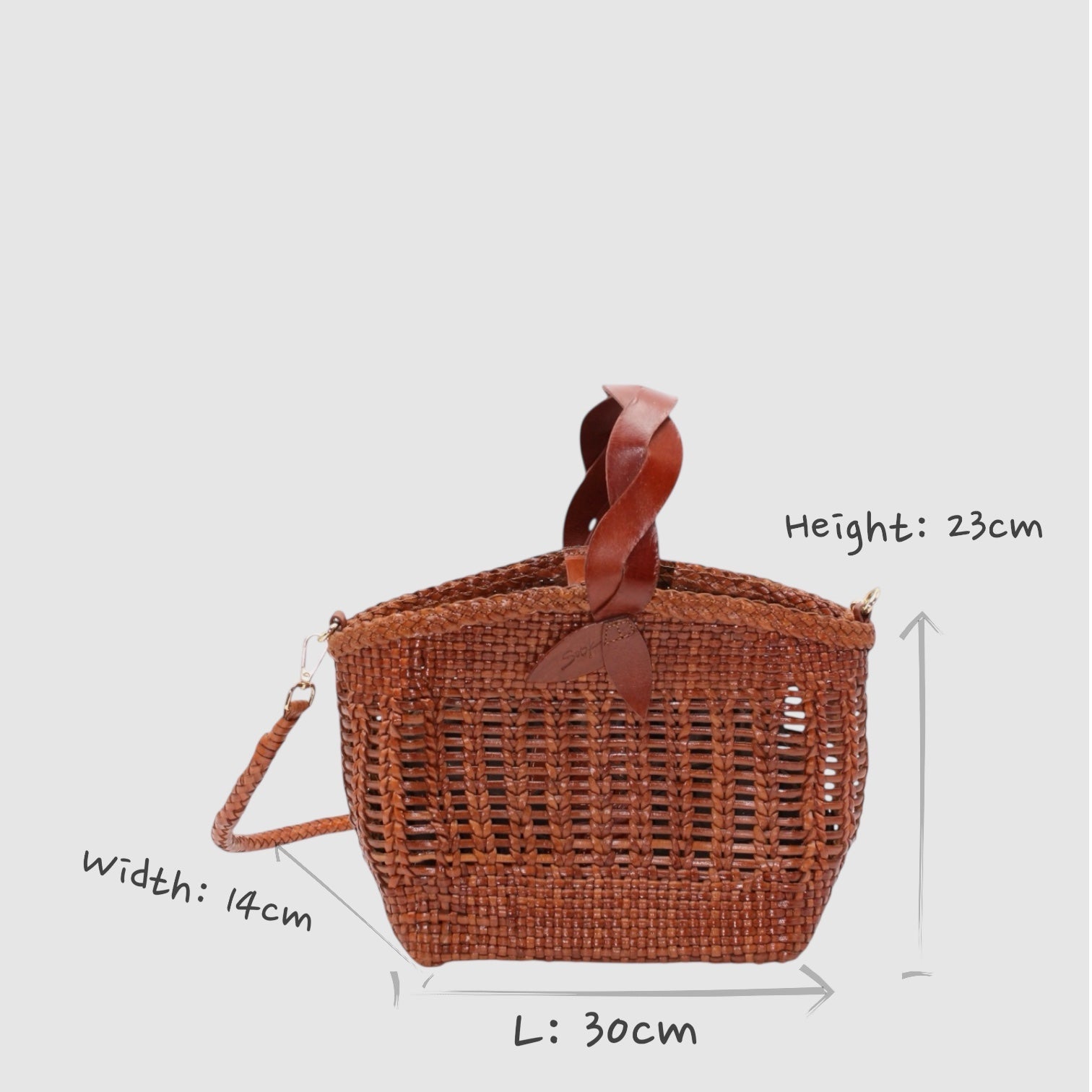 Solea - Handwoven Bucket Shoulder Bag Caramel