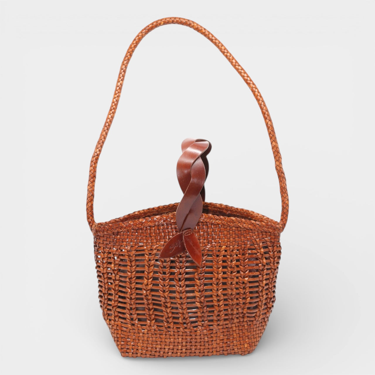 Solea - Handwoven Bucket Shoulder Bag Caramel