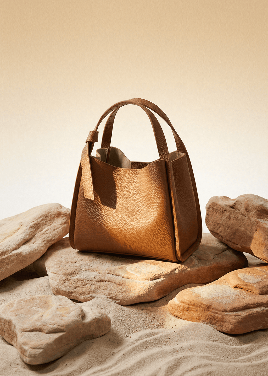 Pienza - Borsa a Mano Grande in Pelle Italiana