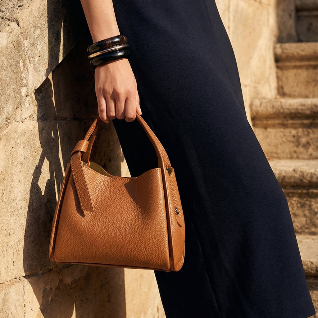 Pienza - Borsa a Mano Grande in Pelle Italiana