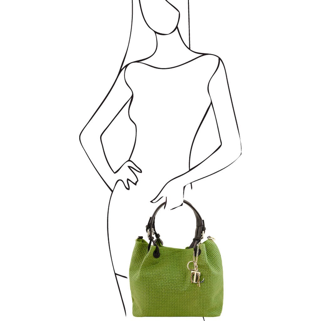 TL KeyLuck - Woven printed leather shopping bag | TL141573