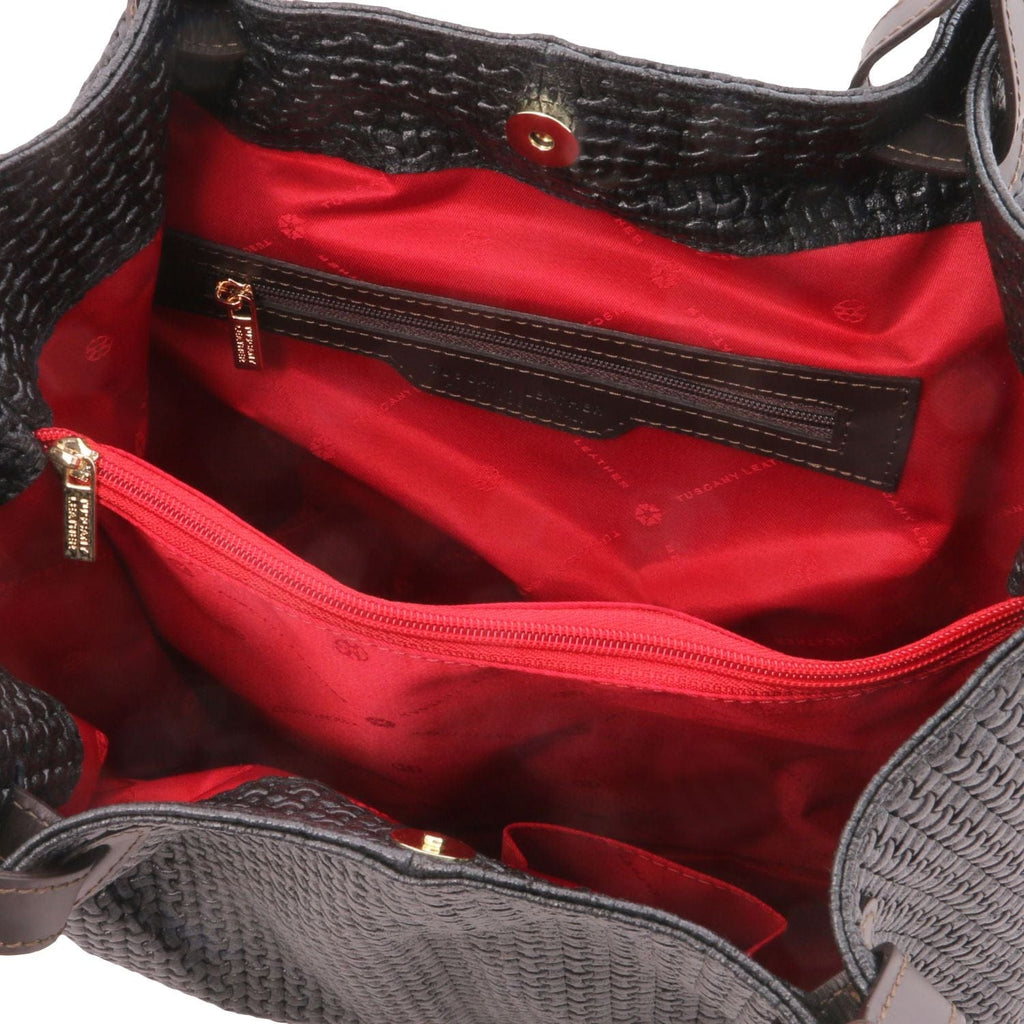 TL KeyLuck - Woven printed leather shopping bag | TL141573