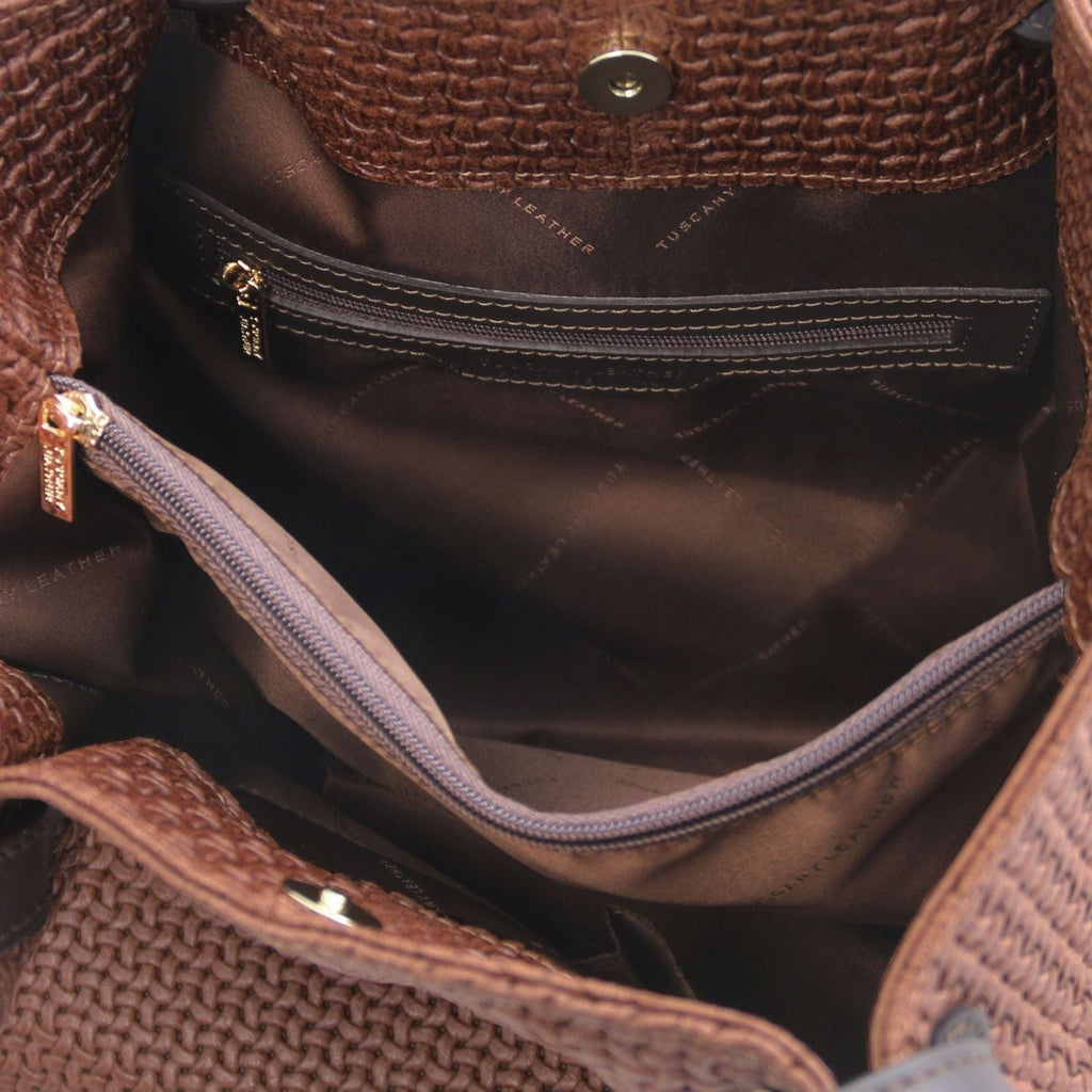 TL KeyLuck - Woven printed leather shopping bag | TL141573