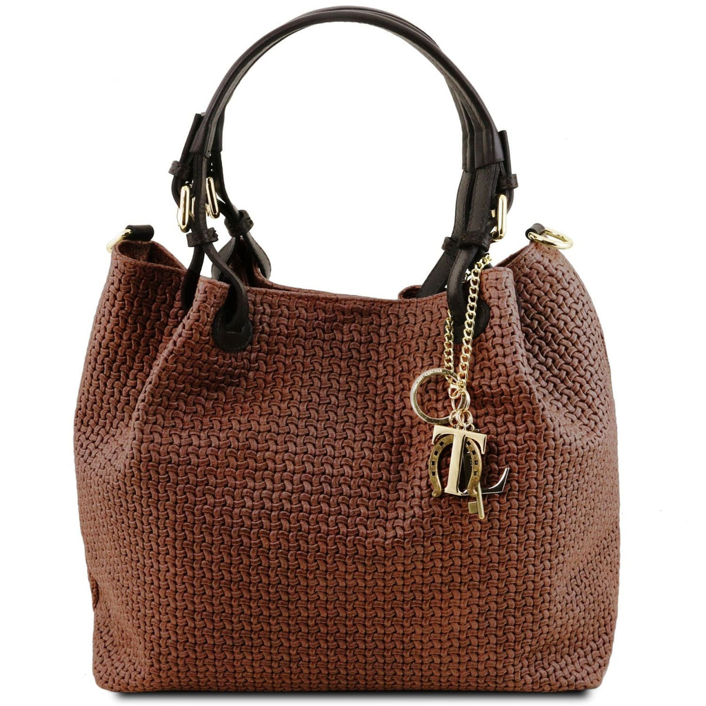 TL KeyLuck - Woven printed leather shopping bag | TL141573